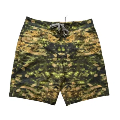 Burberry Breton Camo Print Swim Shorts In Green