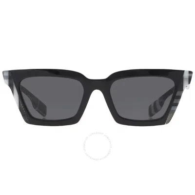 Burberry Briar Dark Gray Square Ladies Sunglasses Be4392u 405187 52 In Dark / Gray / White