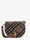 Burberry Bridle Canvas And Leather Check Shoulder Bag In Brown
