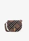 Burberry Women Bridle Canvas And Leather Check Shoulder Bag In Multi