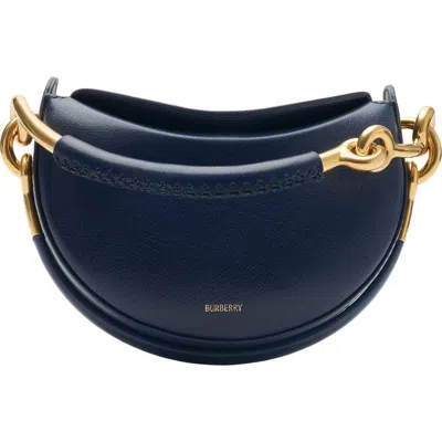 Burberry Bridle Logo Leather Crossbody Bag In Blue