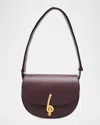 Burberry Bridle Small Leather Saddle Shoulder Bag In Burgundy