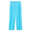 Burberry Bright Opal Blue Tailored Wool Trousers In Blue