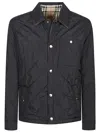 Burberry Quilted Black Coat With Classic Collar And Check Pattern Lining In Black