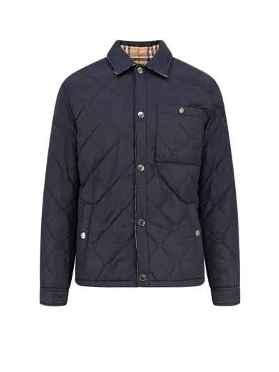 Burberry Brighton Reversible Padded Nylon Jacket In Blue