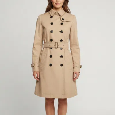 Pre-owned Burberry Brit Beige Cotton Double Breasted Trench Coat S