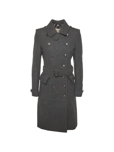 Pre-owned Burberry Brit Belted Trench Coat In Gray