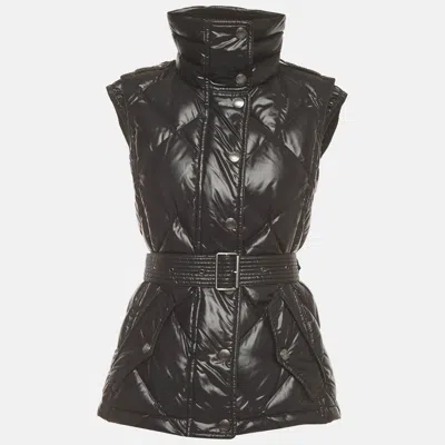 Pre-owned Burberry Brit Black Nylon Diamond Quilted Down Vest Xs
