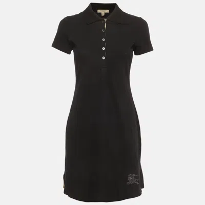 Pre-owned Burberry Brit Black Pique Polo T-shirt Dress S