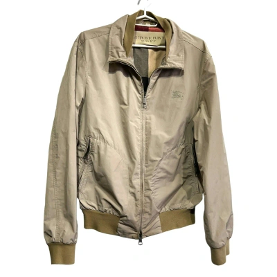 Pre-owned Burberry Brit Bomber Jacket Size M In Beige
