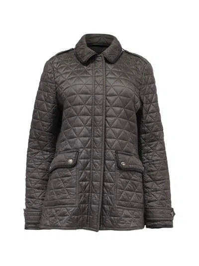 Pre-owned Burberry Brit Diamond-quilted Jacket In Gray
