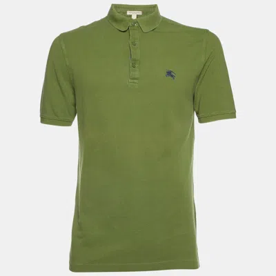 Pre-owned Burberry Brit Green Cotton Pique Polo T-shirt M