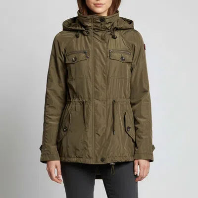 Pre-owned Burberry Brit Military Green Synthetic Hooded Utility Jacket S