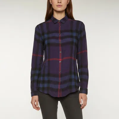 Pre-owned Burberry Brit Purple Plaid Cotton And Wool Blend Shirt S