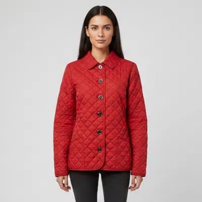 Pre-owned Burberry Brit Red Quilted Synthetic Button Front Jacket M