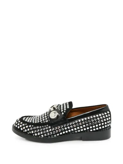 Pre-owned Burberry Broadbrook Crystal-embellished Loafers In Silver