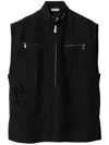 Burberry Broderie Anglaise Canvas Vest In Black