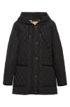 Burberry Bromley Hooded Quilted Jacket In Black