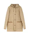 Burberry Quilted Nylon Jacket Featuring Adjustable Elements In Multi