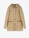 Burberry Quilted Nylon Jacket Featuring Adjustable Elements In Neutral