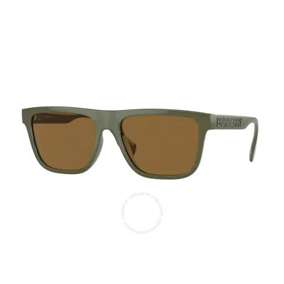 Burberry Bronze Square Men's Sunglasses Be4402u 409973 56 In Bronze / Green