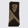 BURBERRY BROWN AND BEIGE SILK SCARVES