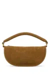 Burberry Camel Suede Hebden Handbag In Brown