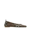 Burberry Knit Baby Nylon Blend Ballerinas With Knitted Traditional Check