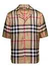 Burberry Silk Twill Bowling Shirt In Brown