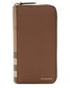 Burberry Brown Calfskin House Check Renfrew Zip Around Wallet (authentic Pre-  Loved) In Brown