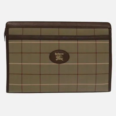 Pre-owned Burberry Brown Canvas Clutch Bag ()