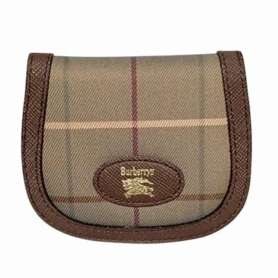 Pre-owned Burberry Brown Canvas Leather Coin Purse/coin Case ()