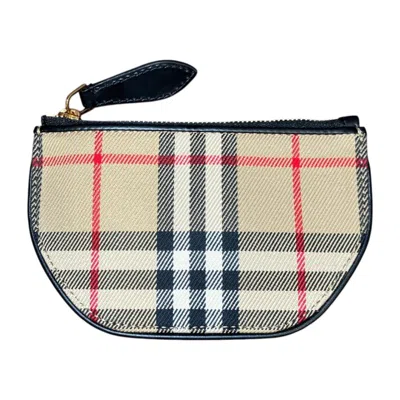 Pre-owned Burberry Brown Canvas Leather Coin Purse/coin Case ()