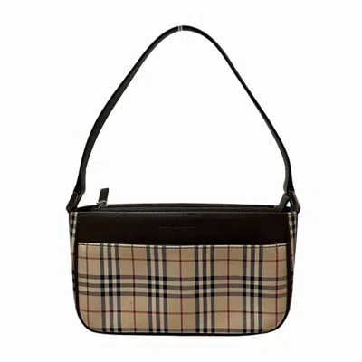 Pre-owned Burberry Brown Canvas Leather Shoulder Bag ()