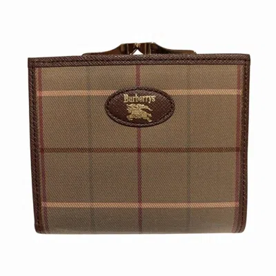 Pre-owned Burberry Brown Canvas Leather Wallet (bi-fold) ()