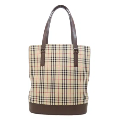 Pre-owned Burberry Brown Canvas Tote Bag ()