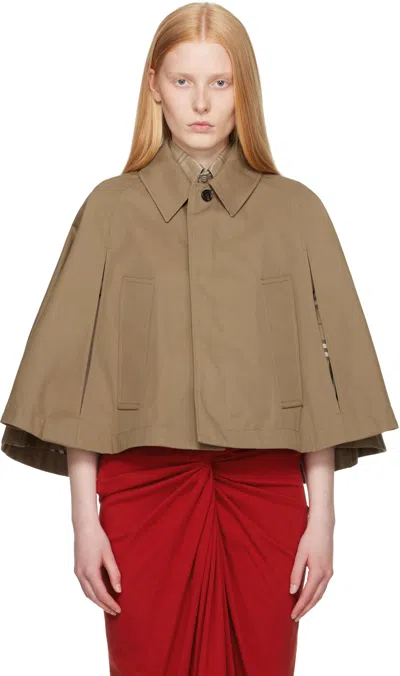 Burberry Brown Capelet Jacket