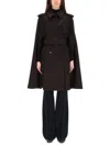 Burberry Cashmere Coat With Belted Waist And Epaulettes In Brown