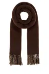 Burberry Brown Cashmere Reversible Scarf In Brown