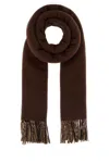 Burberry Brown Cashmere Reversible Scarf In Brown