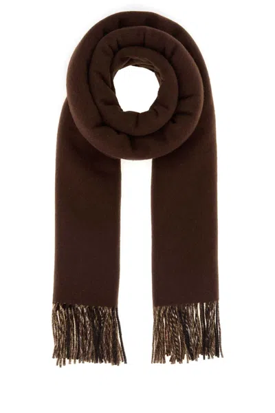 BURBERRY BROWN CASHMERE REVERSIBLE SCARF