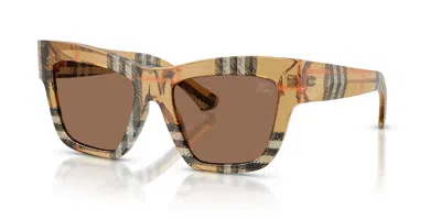 Burberry Brown Cat Eye Ladies Sunglasses Be4449f 414673 53