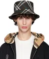 Burberry Brown Check Bucket Hat In Snug Ip Check