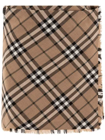 BURBERRY BROWN CHECK PATTERN MINI SKIRT