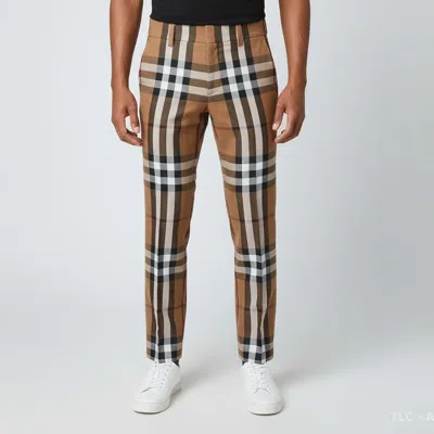 Pre-owned Burberry Brown Check Pattern Wool Slim Fit Trouser M