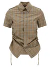 Burberry Camicia In Popeline Ricamato  Donna In Brown