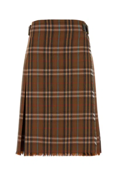 BURBERRY WOMEN BROWN CHECK SKIRT, 26 LUXURY SKIRTS FOR WOMEN DARVEYS