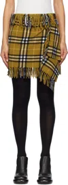 Burberry Wool And Cashmere Check Scarf Style Skirt In Oxide
