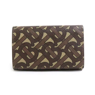 Pre-owned Burberry Brown Coated Canvas Wallet (tri-fold) ()