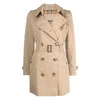 Burberry Women Kensington Cotton Trench Coat In Neutral
